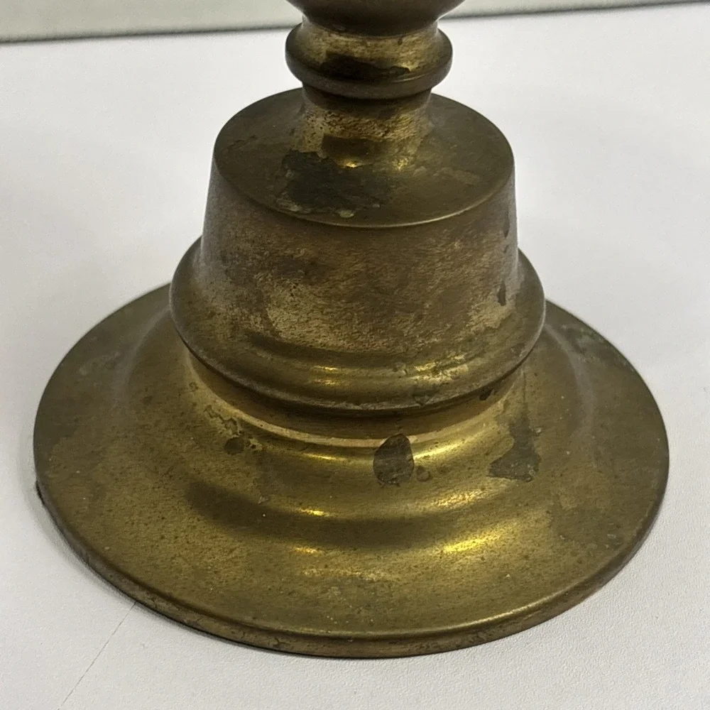 Vintage Brass MCM Candle Stand Brass‎ Pillar Candleholder 5 Inch